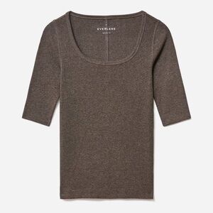 Everlane The Pima Micro-Rib Scoop-Neck Tee